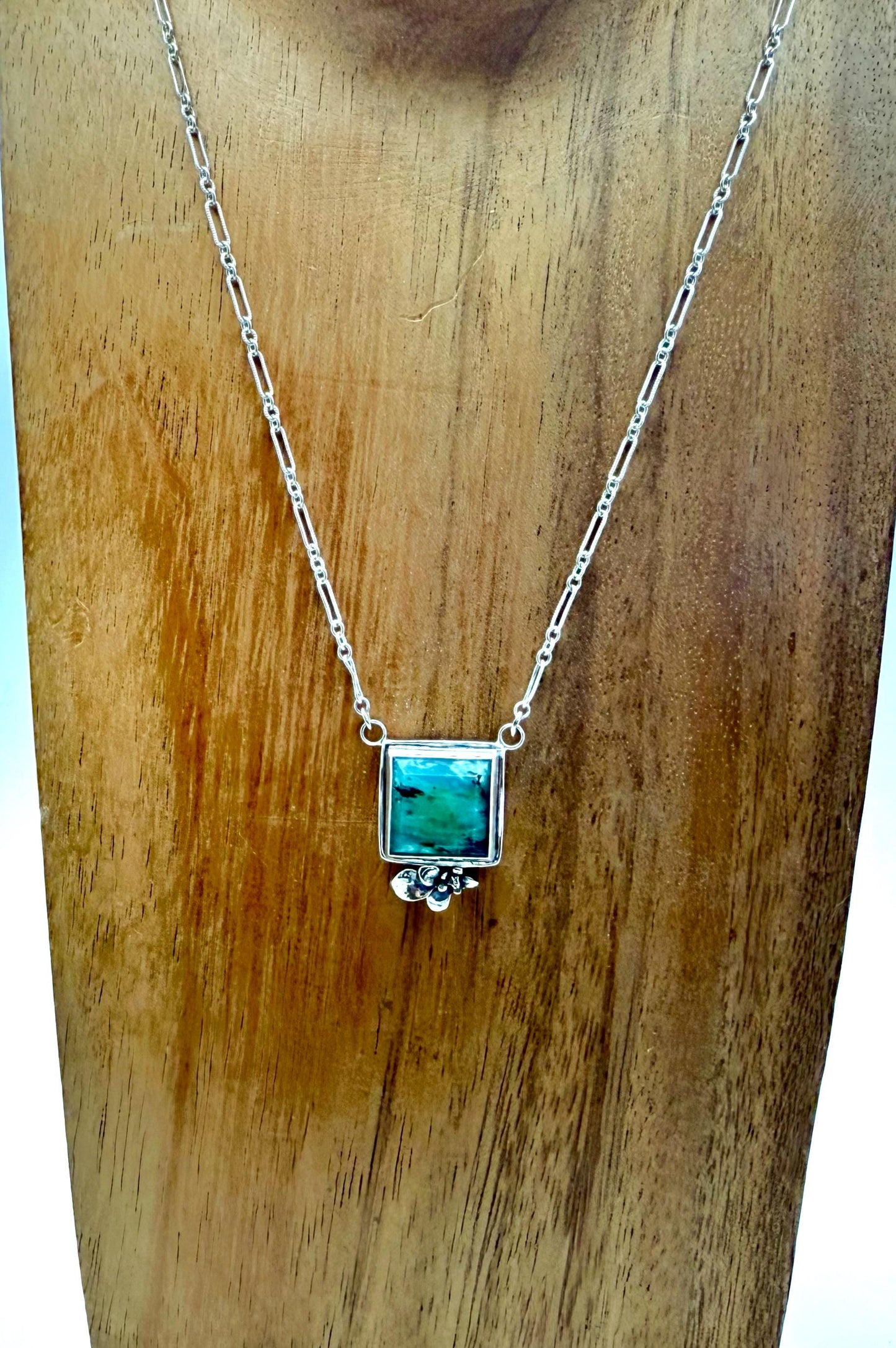 Peruvian Opal Necklace in Sterling Silver