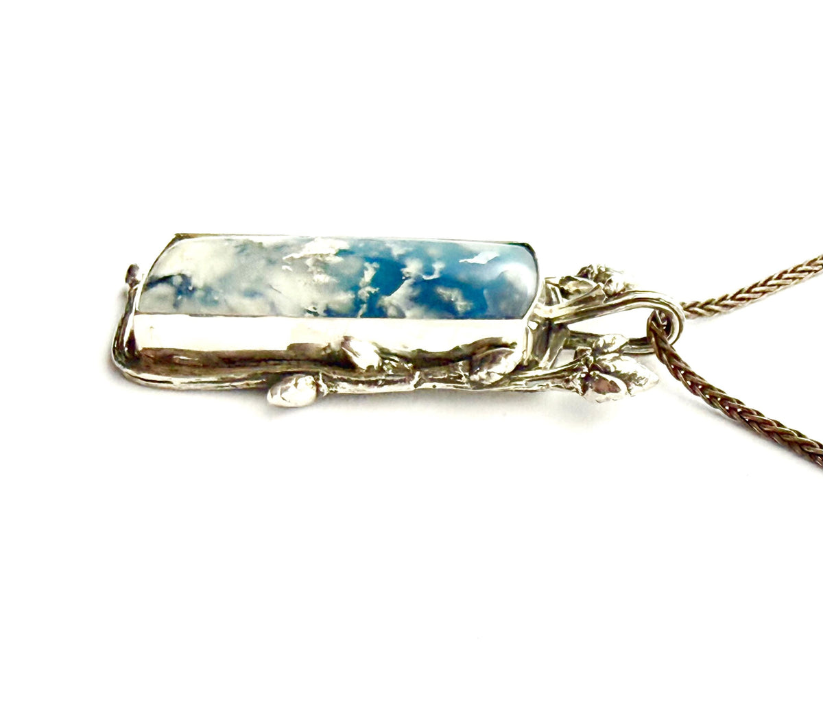 Cloud Stone Pendant in Sterling Silver, Blue and White Pendant