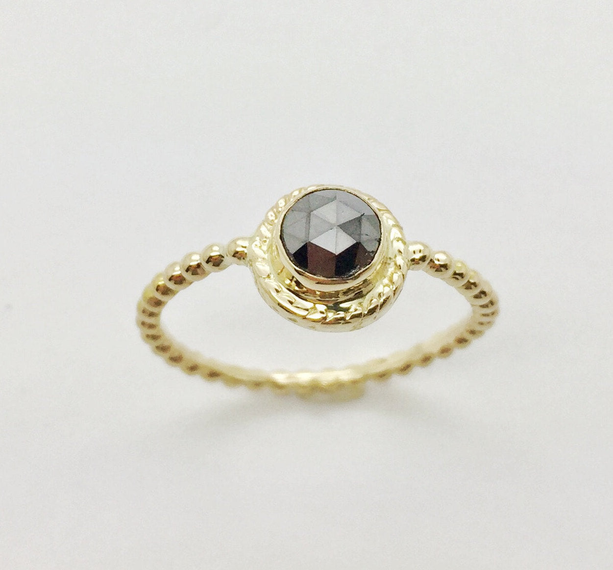 Black Diamond Ring in 14K Gold