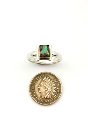 Australian Opal Ring in Silver and Gold, Pipe Opal Ring, October Birthstone Gift, Opal Statement Ring