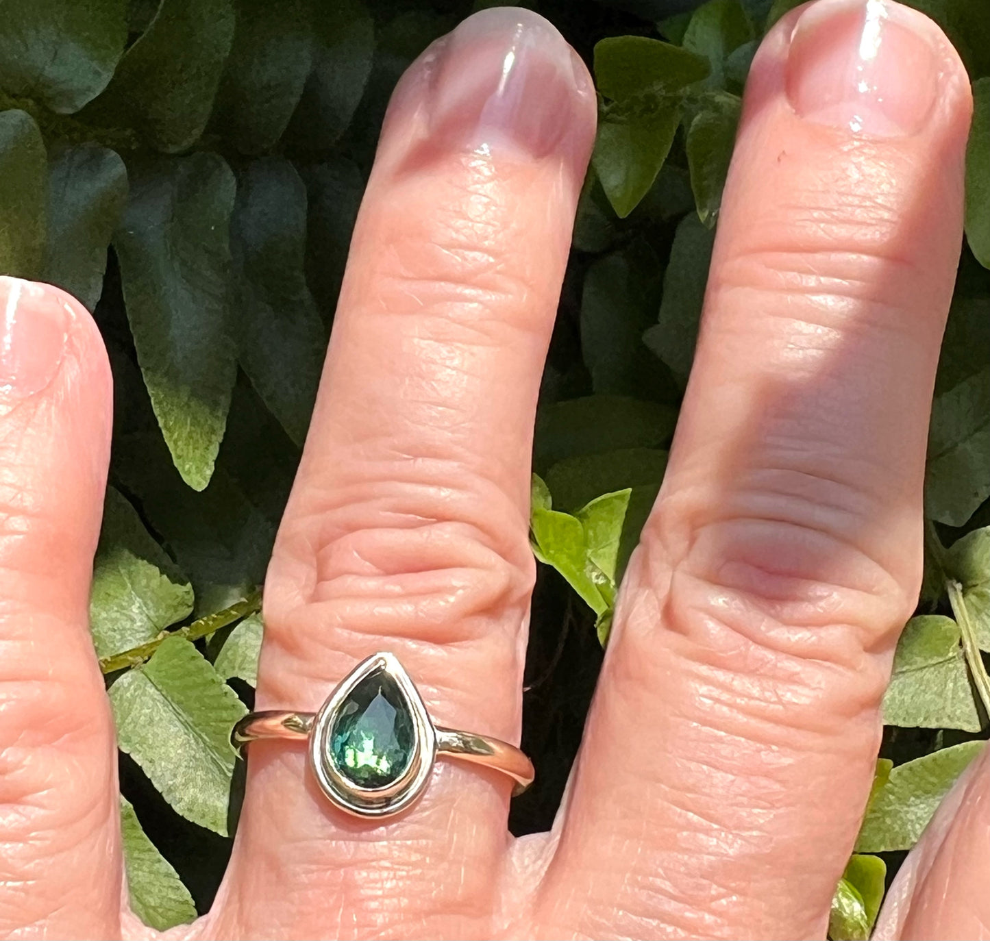 Green Sapphire 14k Gold ring, Gemstone Ring,Friendship Ring,September Birthstone Ring, Alternate Wedding Ring