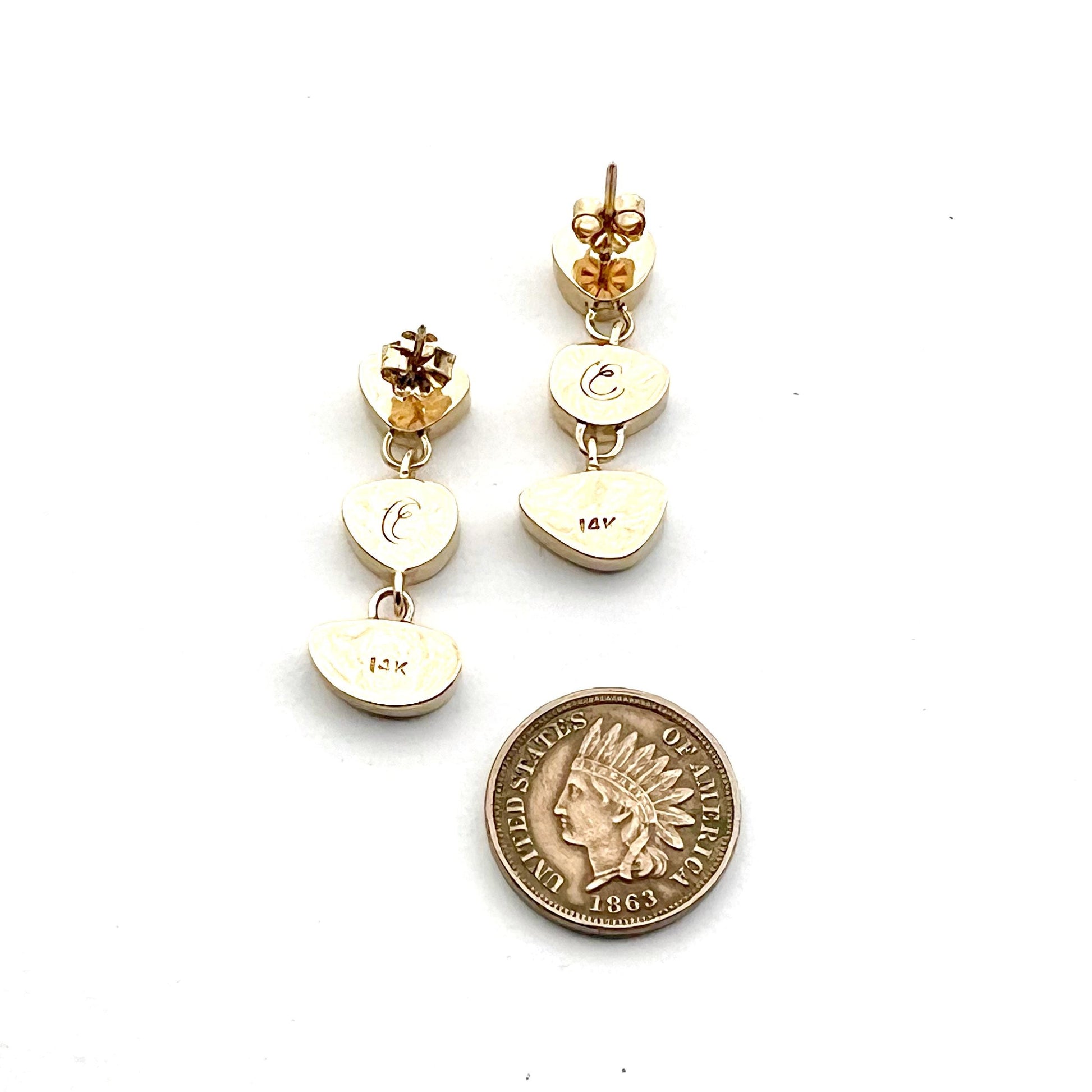 Australian Opals in 14k Gold Earrings, OOAK blue stone earrings, October birthstone jewelry