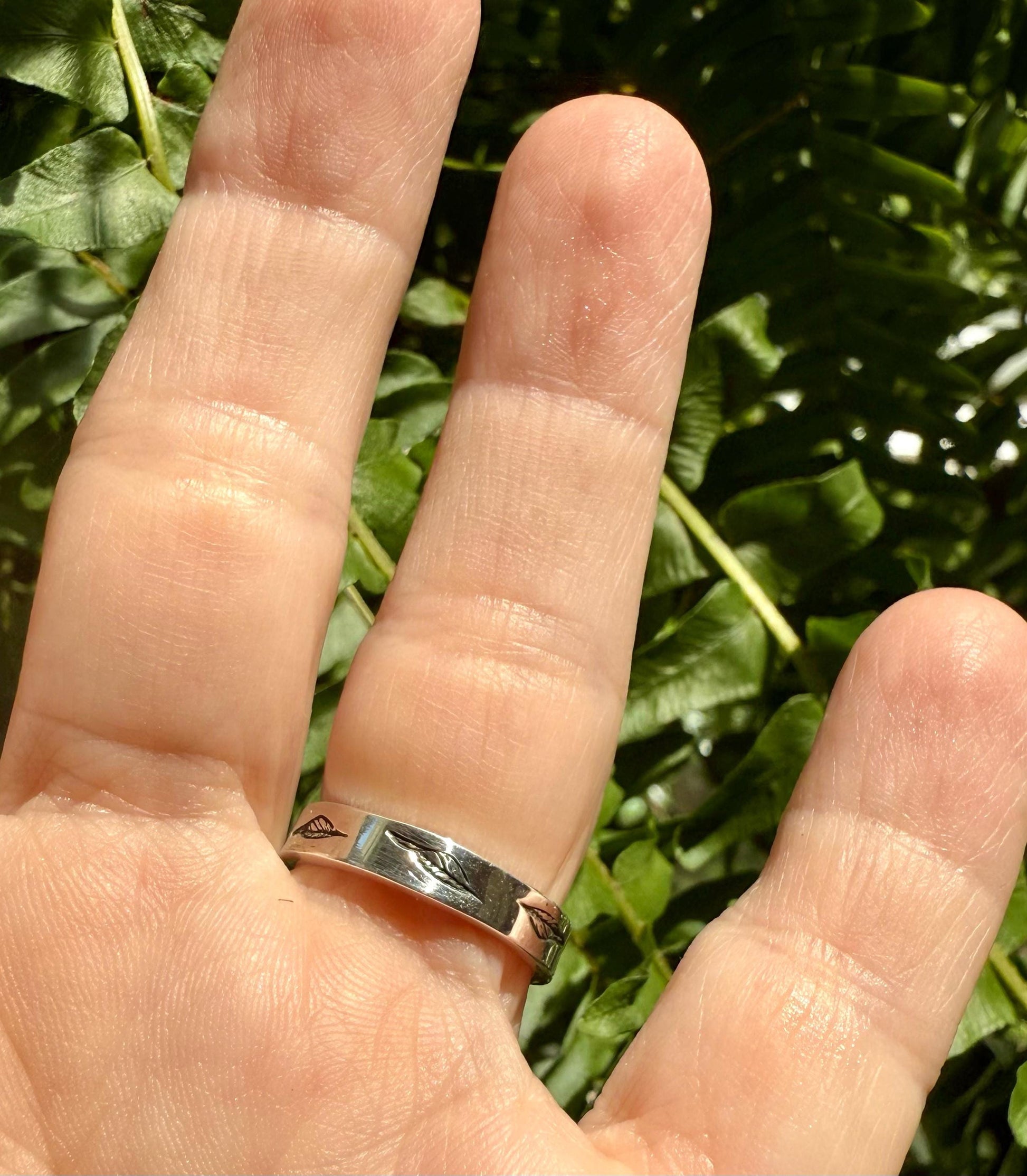 Dendritic Agate Ring in Sterling Silver, OOAK Scenic Stone Ring