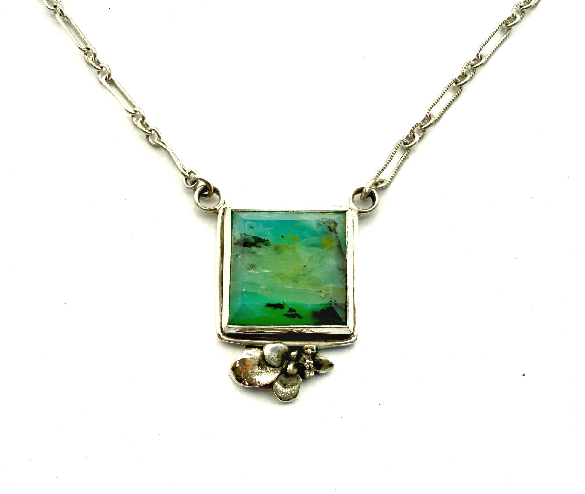 Peruvian Opal Necklace in Sterling Silver