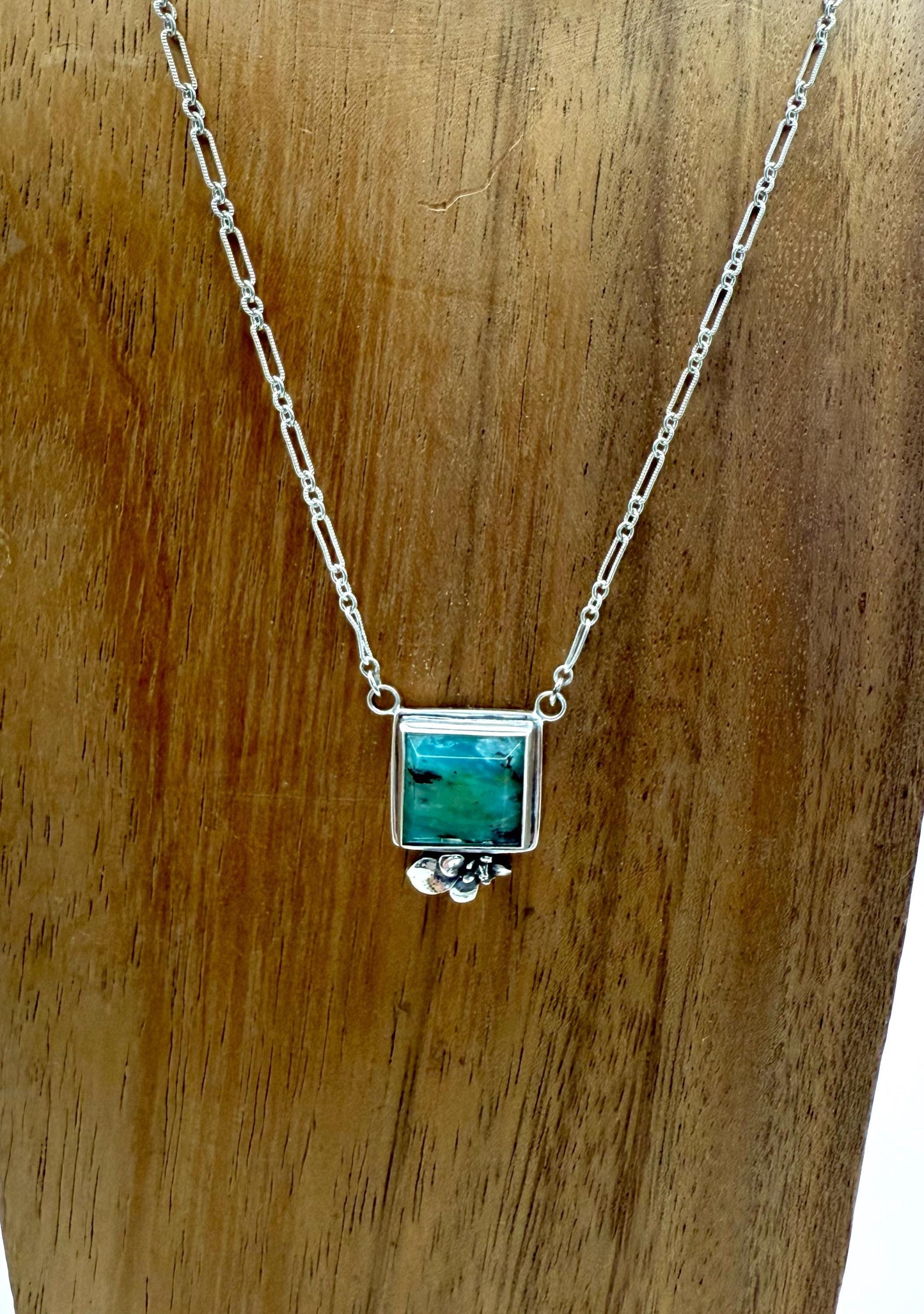 Peruvian Opal Necklace in Sterling Silver