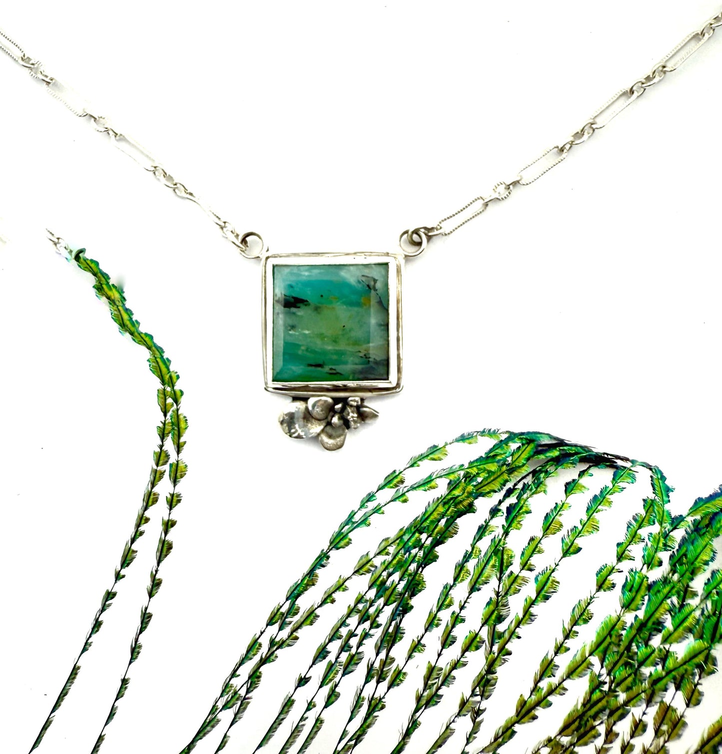 Peruvian Opal Necklace in Sterling Silver