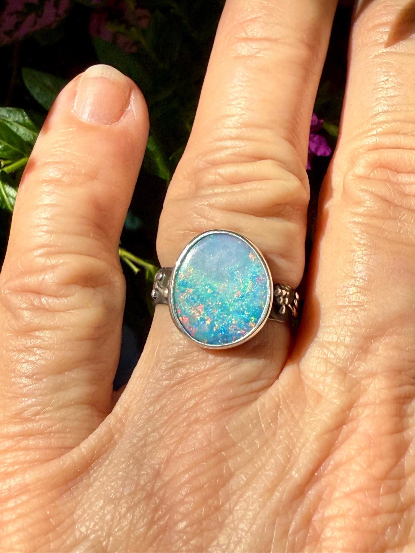 Australian Opal Ring in Sterling Silver
