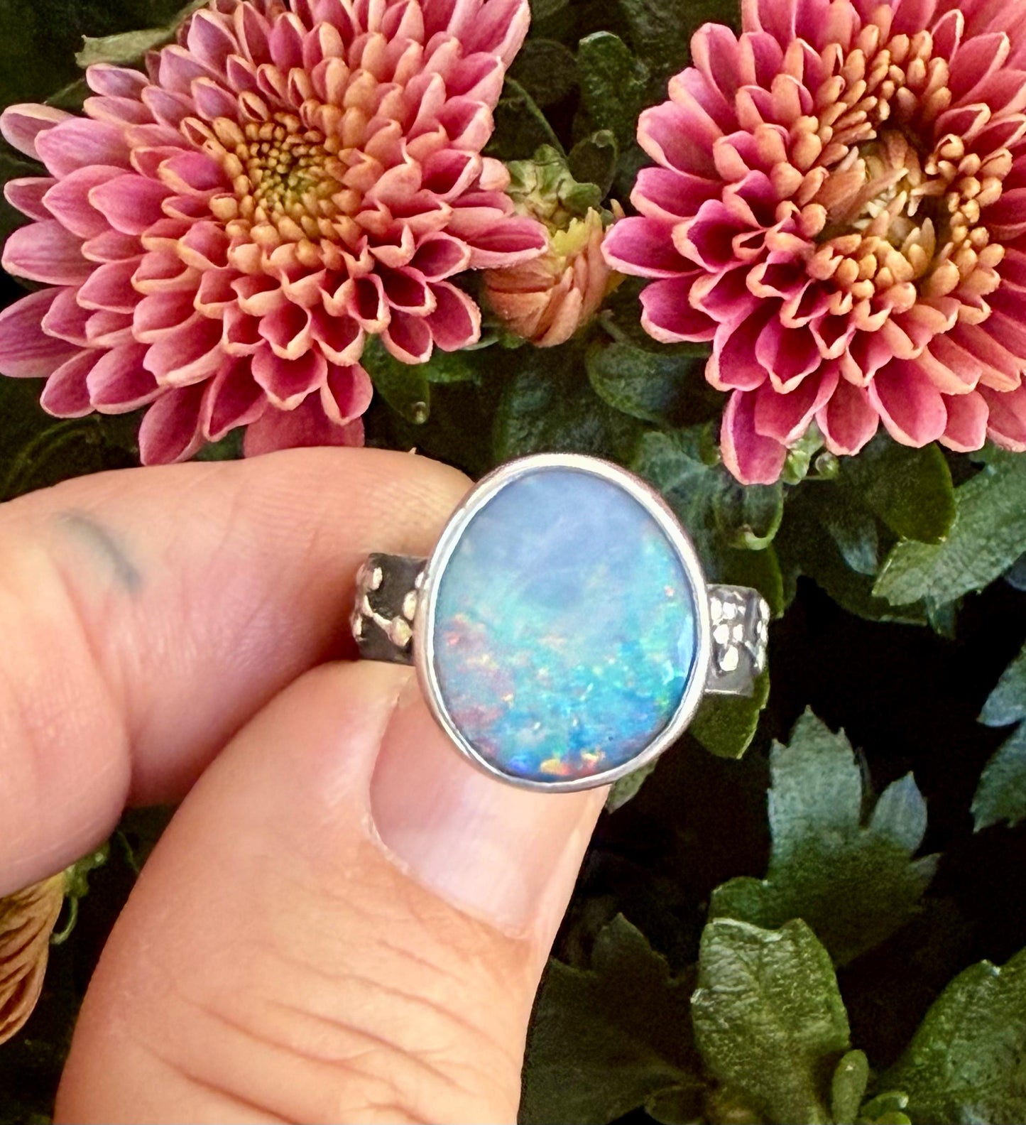 Australian Opal Ring in Sterling Silver