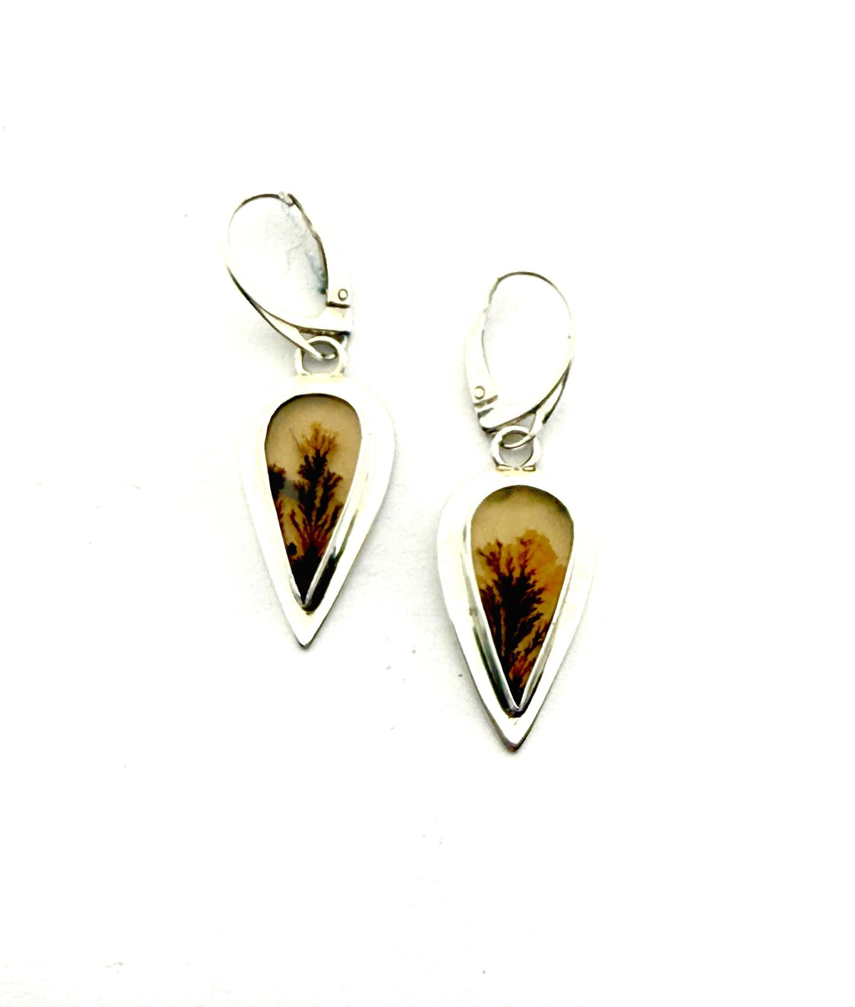 Dendritic agate earrings in sterling silver