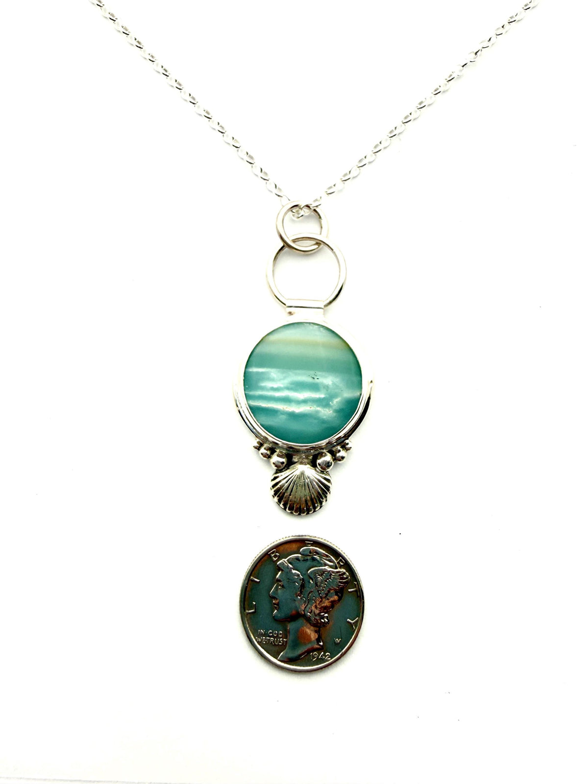 BC Ocean Picture Stone pendant in sterling silver