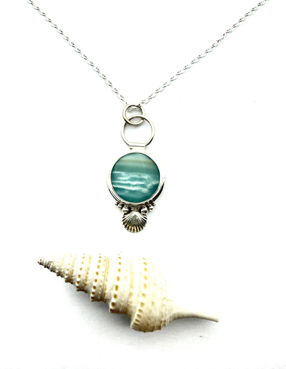BC Ocean Picture Stone pendant in sterling silver