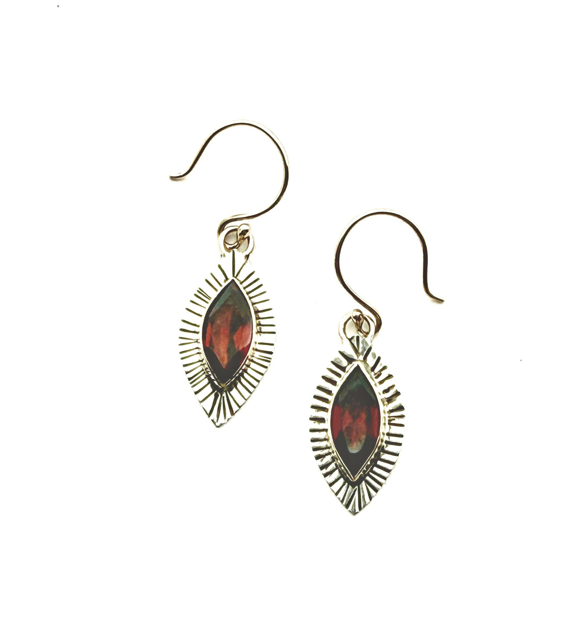 Garnet Marquise earrings in 14k and sterling silver