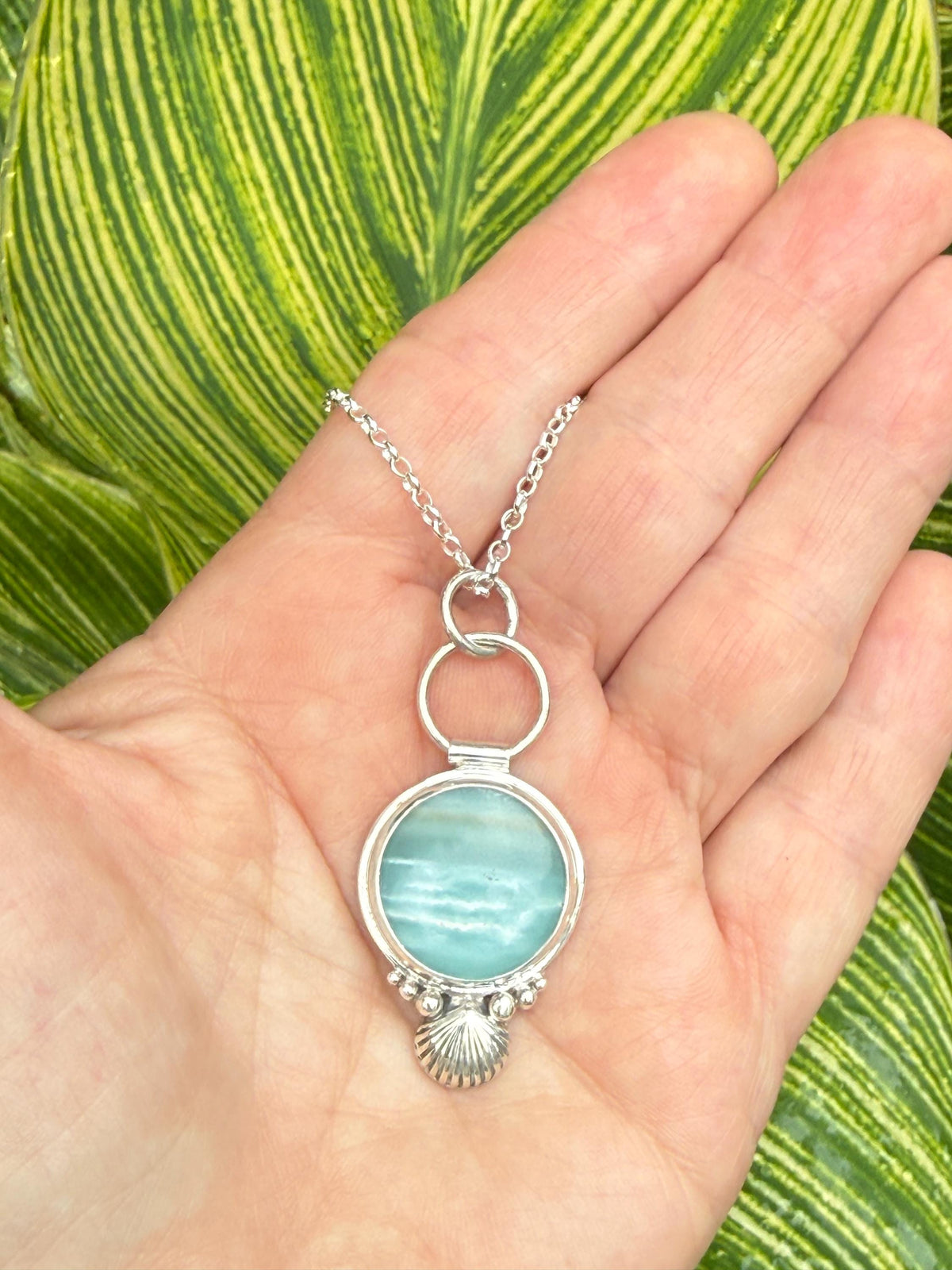 BC Ocean Picture Stone pendant in sterling silver