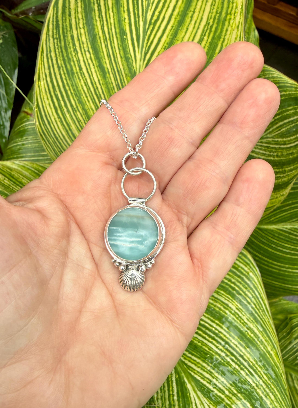 BC Ocean Picture Stone pendant in sterling silver