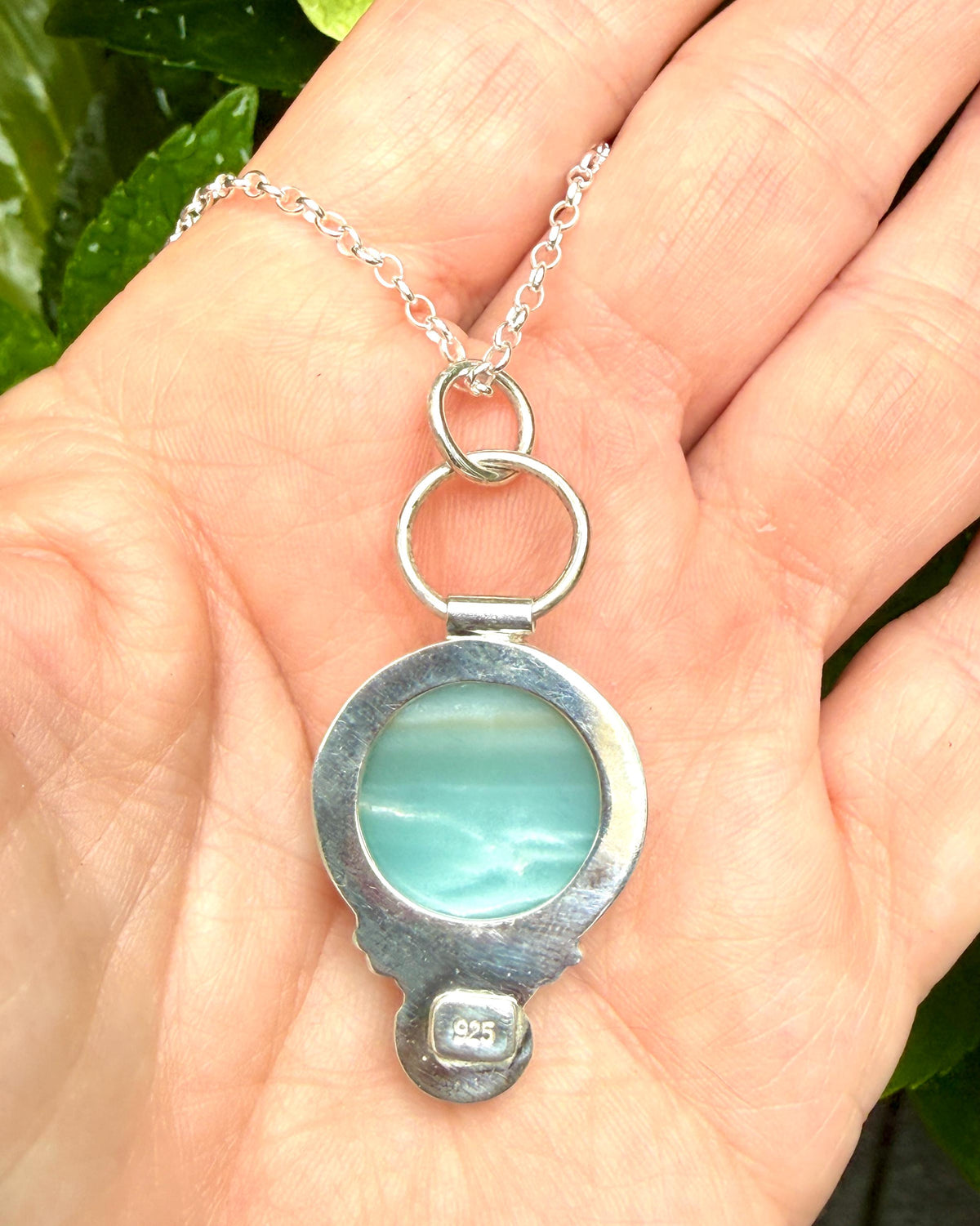 BC Ocean Picture Stone pendant in sterling silver