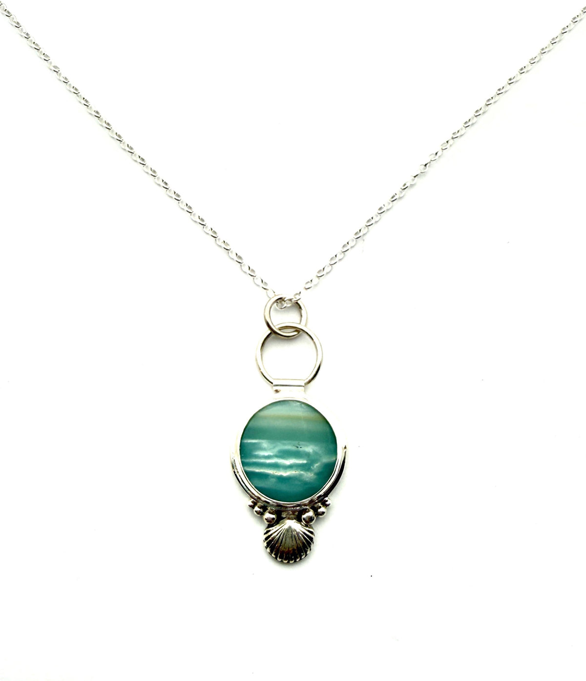 BC Ocean Picture Stone pendant in sterling silver