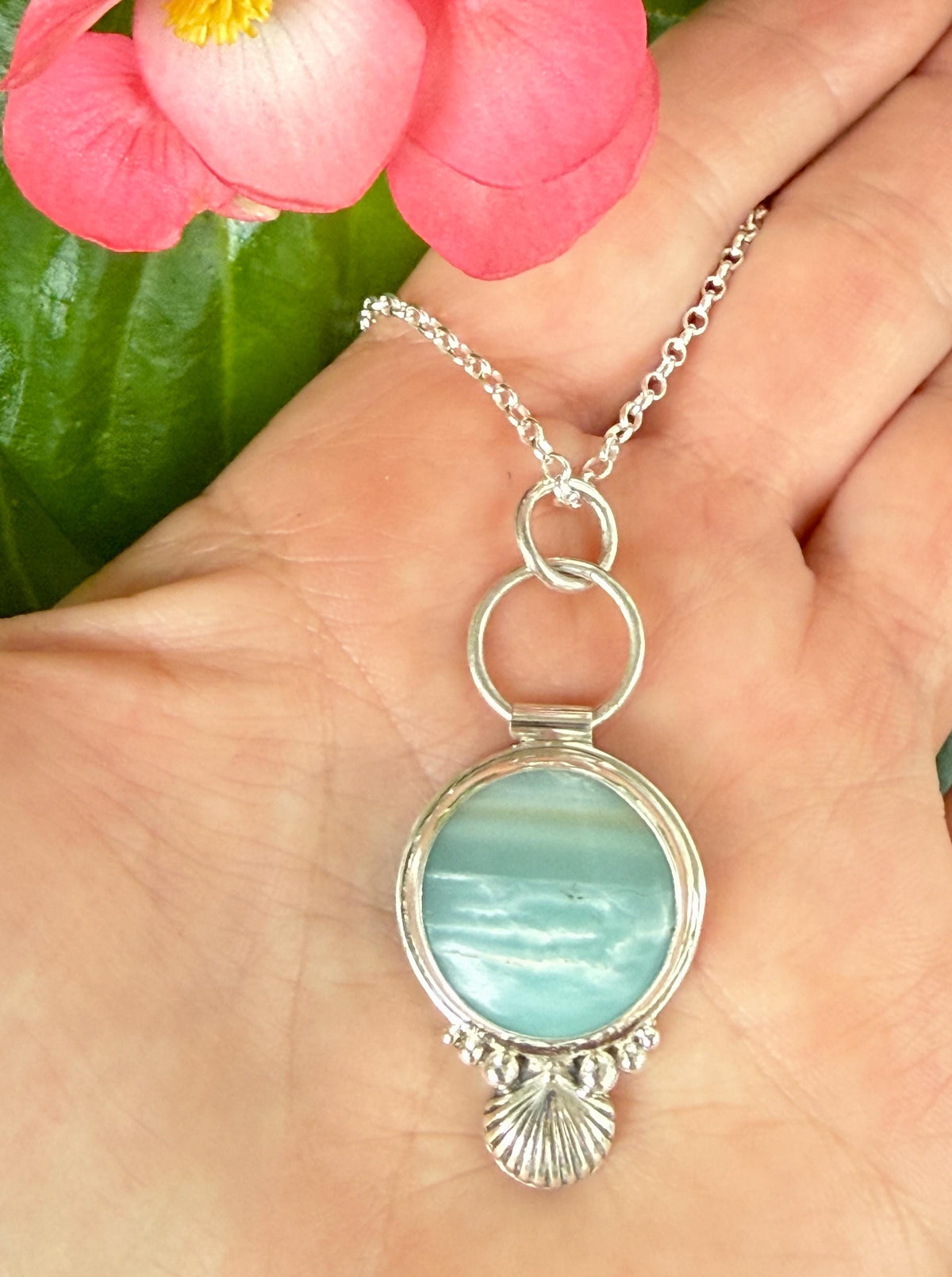 BC Ocean Picture Stone pendant in sterling silver