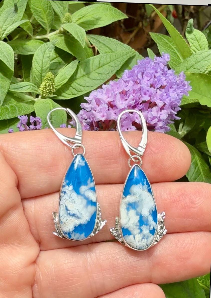 Cloud Stone Earrings in sterling silver