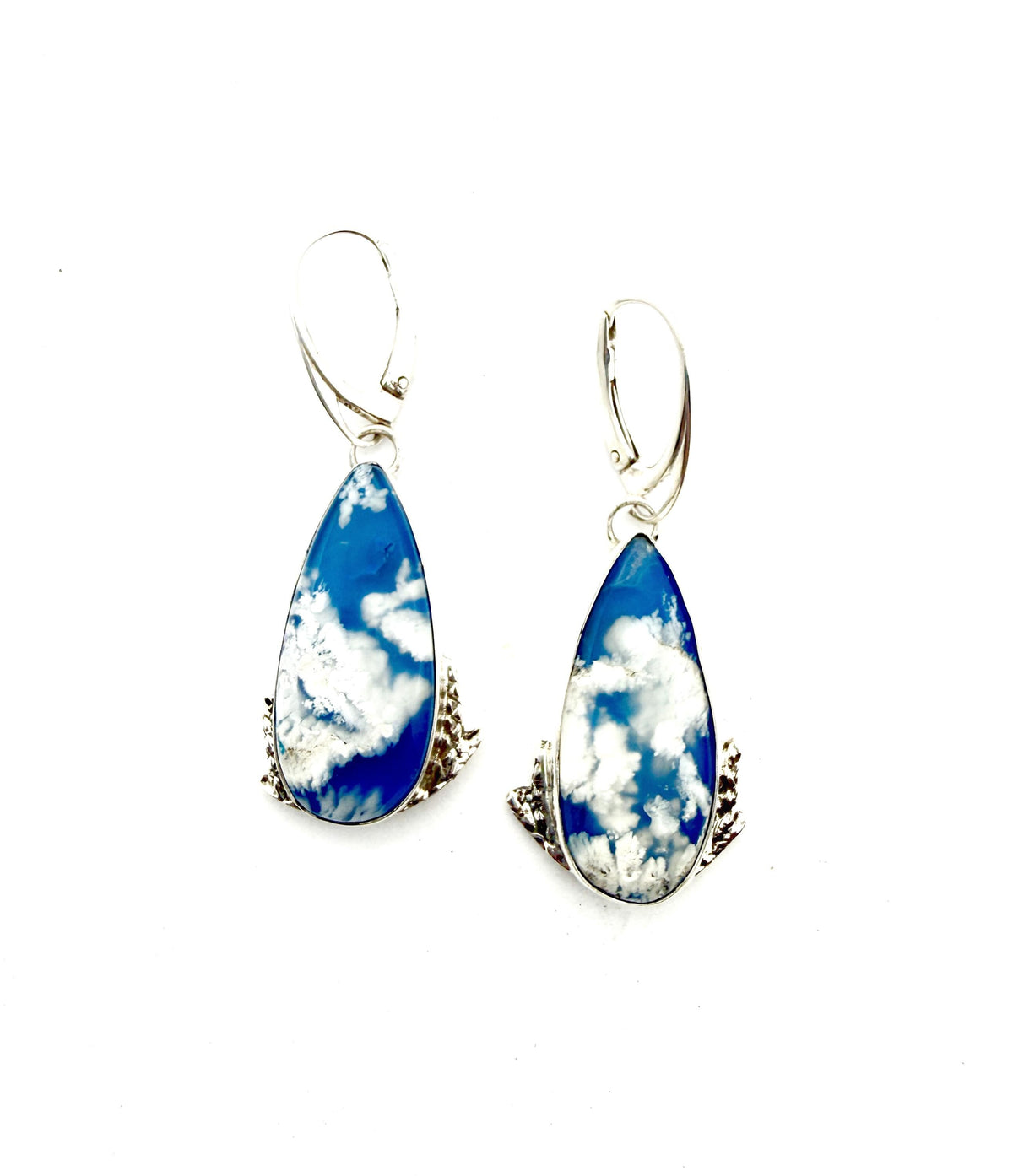 Cloud Stone Earrings in sterling silver
