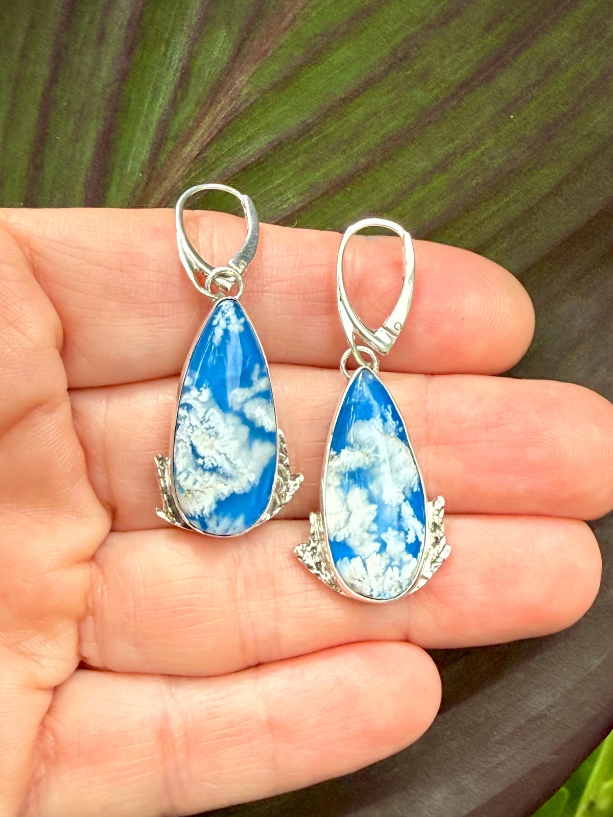 Cloud Stone Earrings in sterling silver