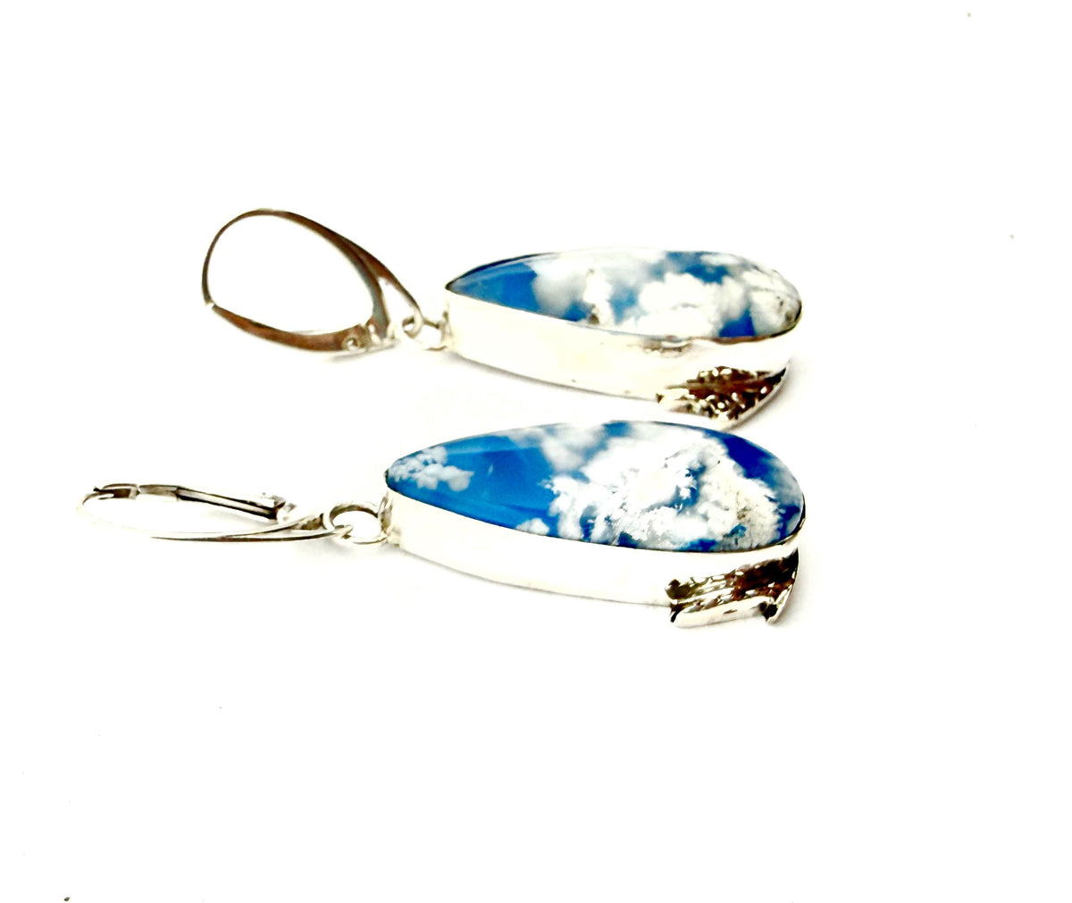 Cloud Stone Earrings in sterling silver