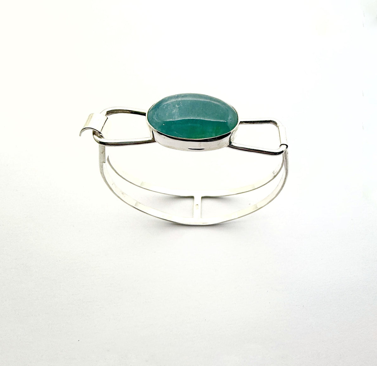 Aquamarine and Sterling Silver Cuff Bracelet