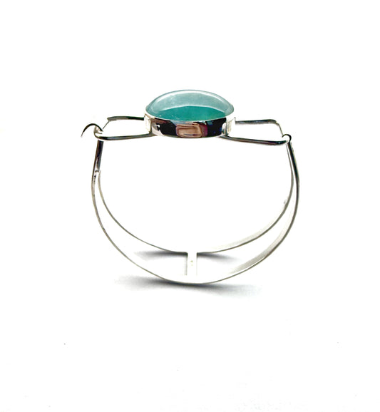 Aquamarine and Sterling Silver Cuff Bracelet