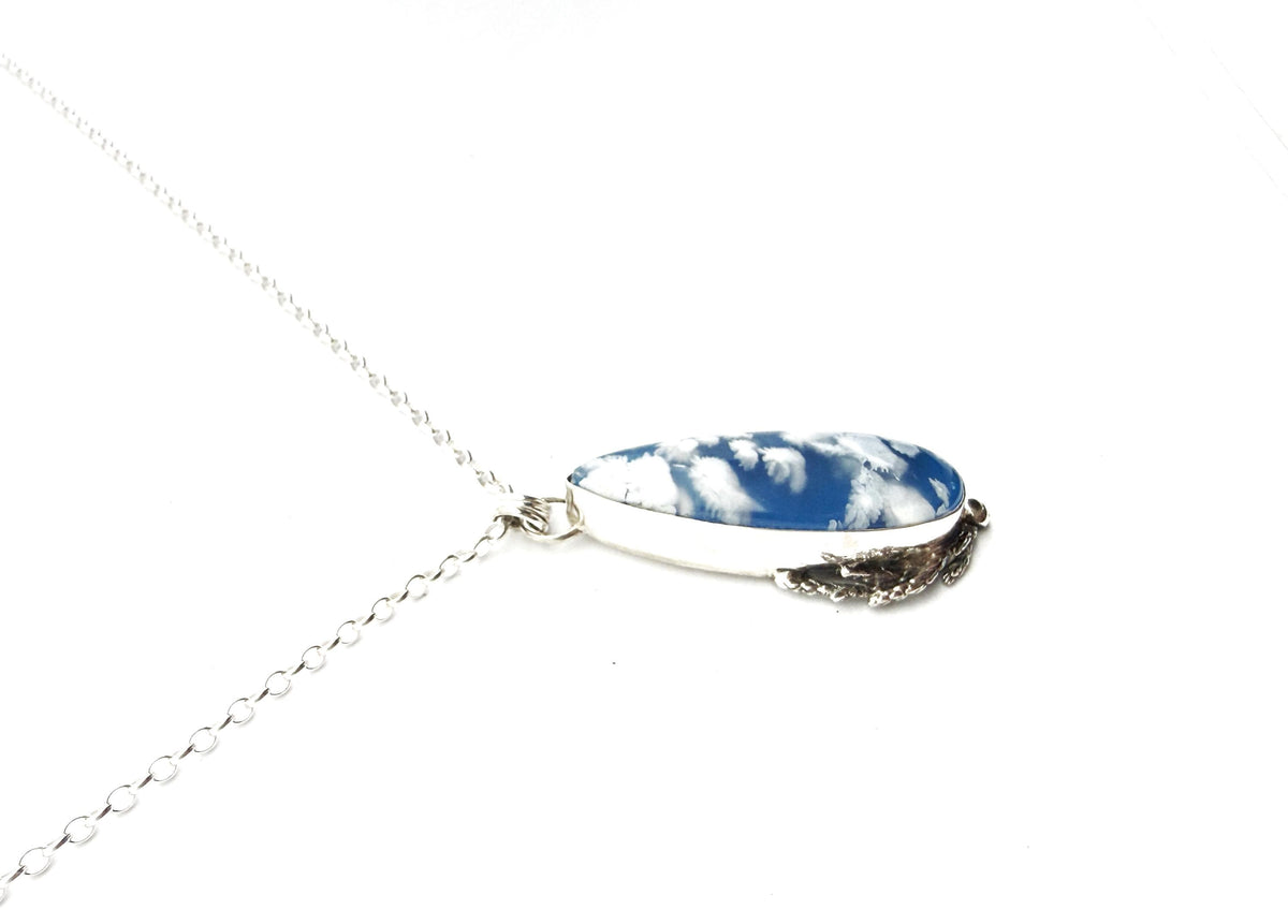 Blue Sky Cloud Pendant in Sterling Silver