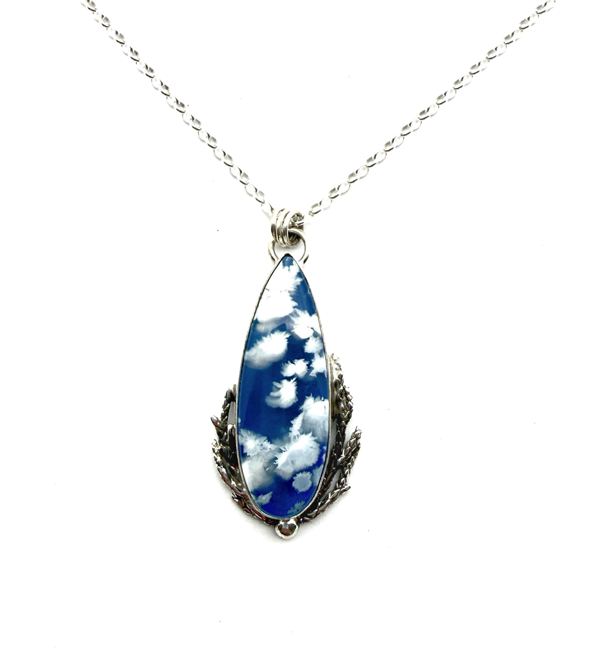 Blue Sky Cloud Pendant in Sterling Silver