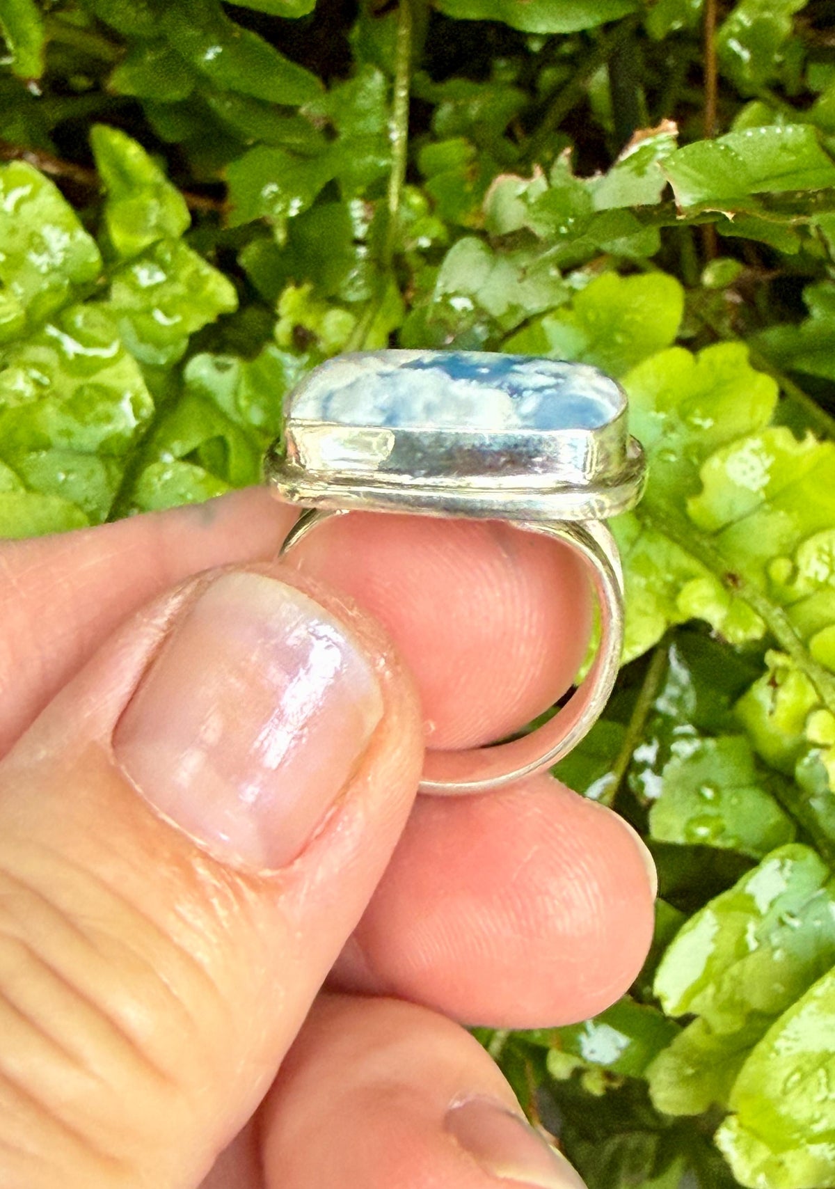 Cloud Stone Ring in Sterling Silver