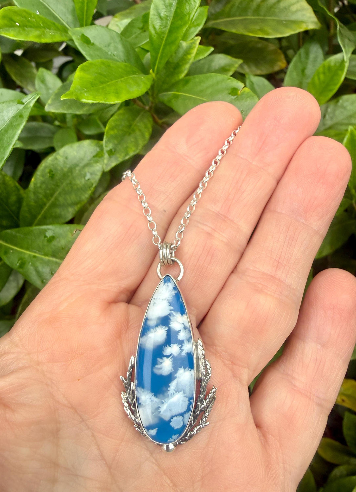 Blue Sky Cloud Pendant in Sterling Silver