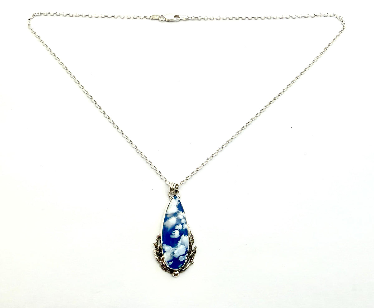 Blue Sky Cloud Pendant in Sterling Silver