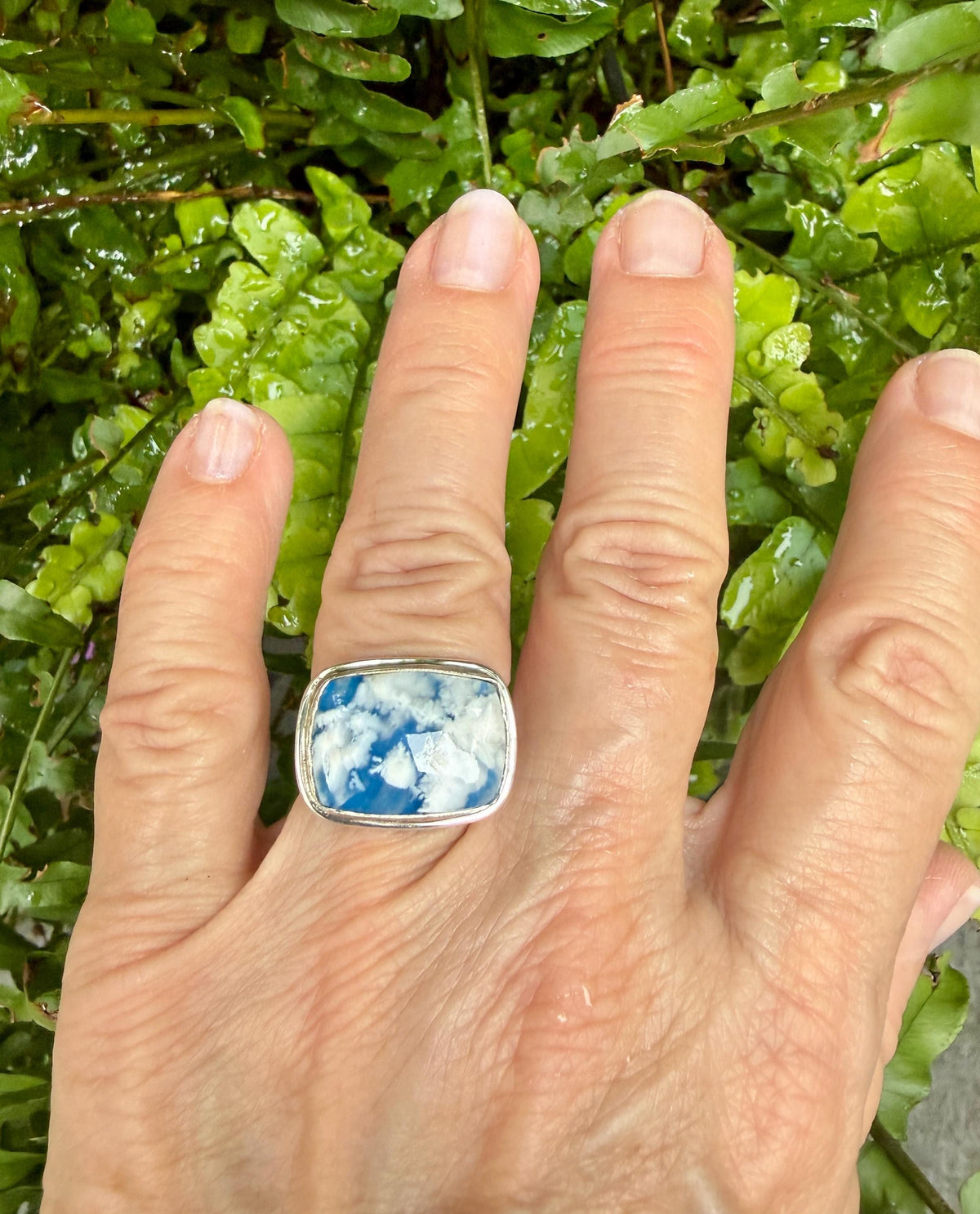 Cloud Stone Ring in Sterling Silver