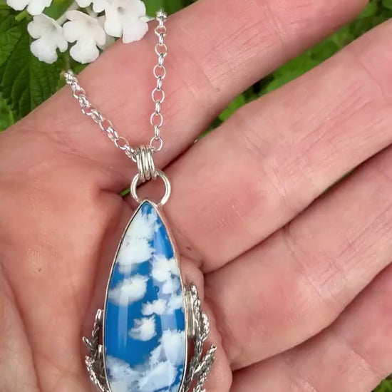 Blue Sky Cloud Pendant in Sterling Silver