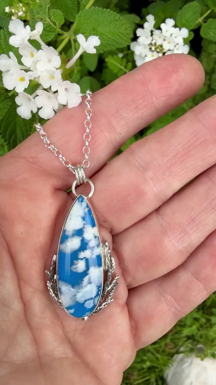 Blue Sky Cloud Pendant in Sterling Silver