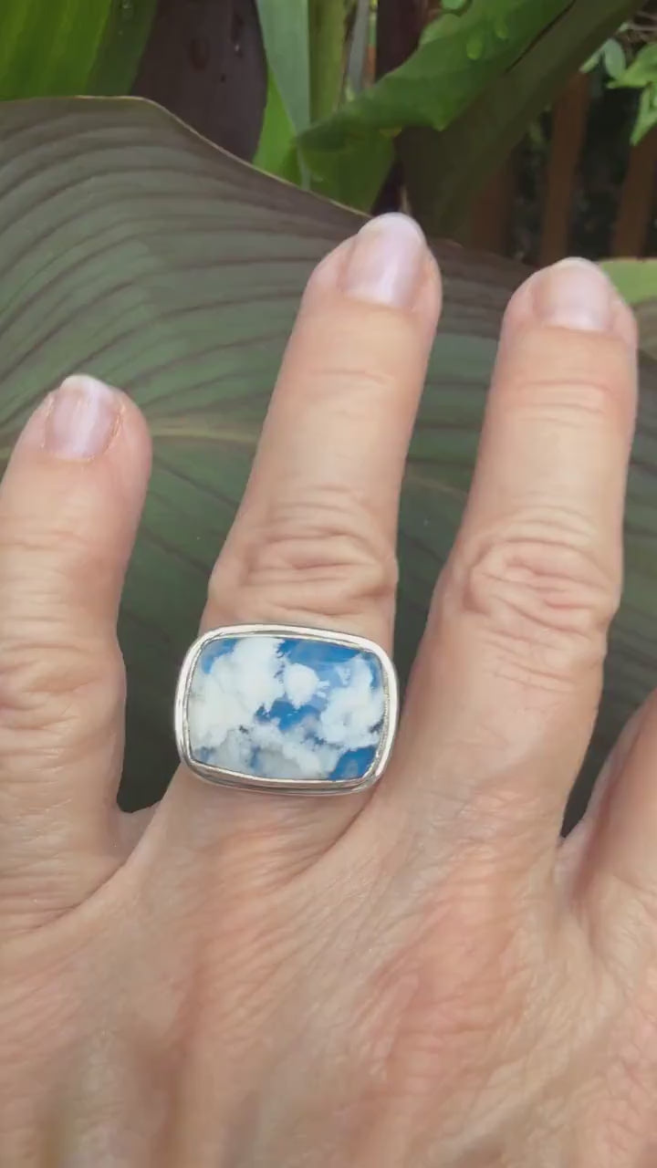Cloud Stone Ring in Sterling Silver