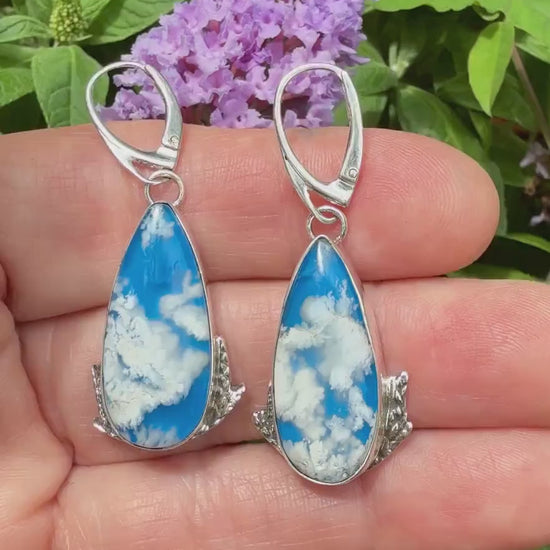 Cloud Stone Earrings in sterling silver