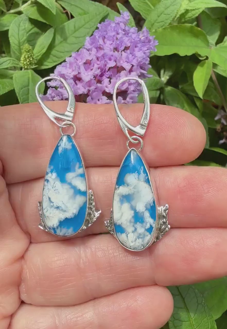Cloud Stone Earrings in sterling silver