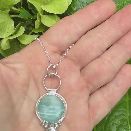 BC Ocean Picture Stone pendant in sterling silver