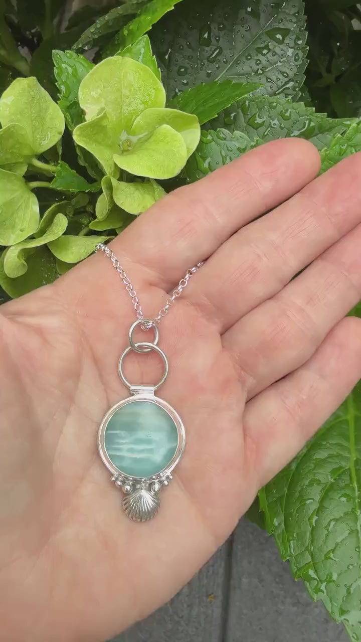 BC Ocean Picture Stone pendant in sterling silver