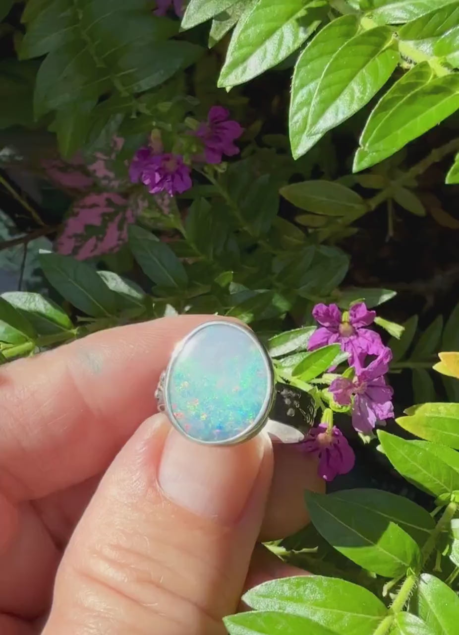 Australian Opal Ring in Sterling Silver
