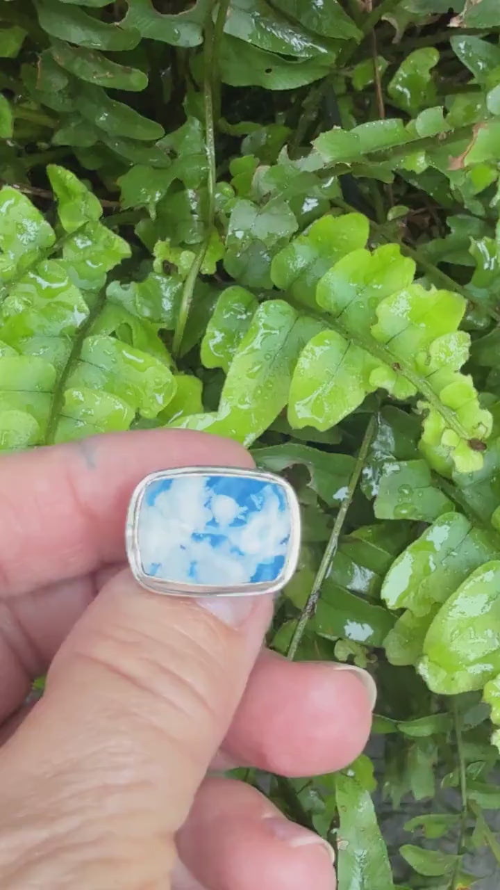 Cloud Stone Ring in Sterling Silver