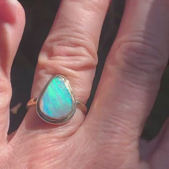 Australian Opal 14k Gold OOAK Statement Ring