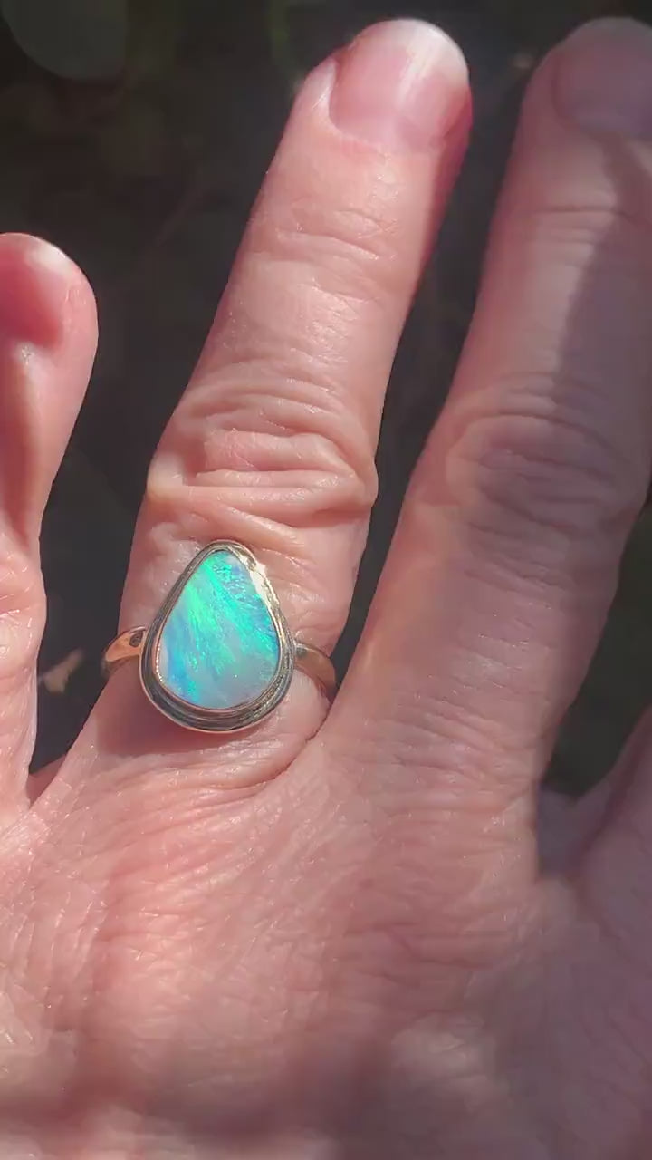 Australian Opal 14k Gold OOAK Statement Ring