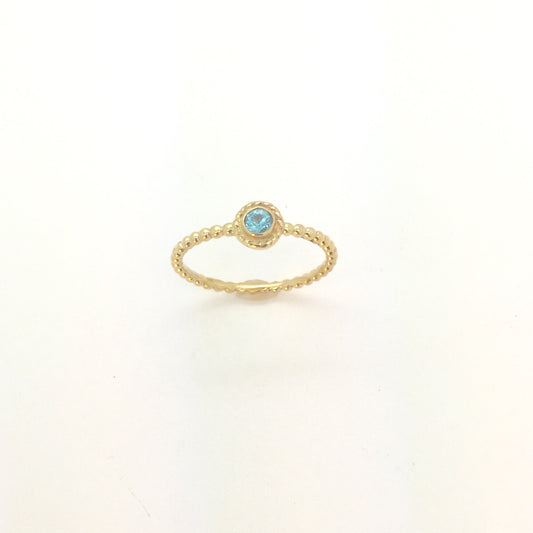 Gold ring in 14K with Blue Topaz