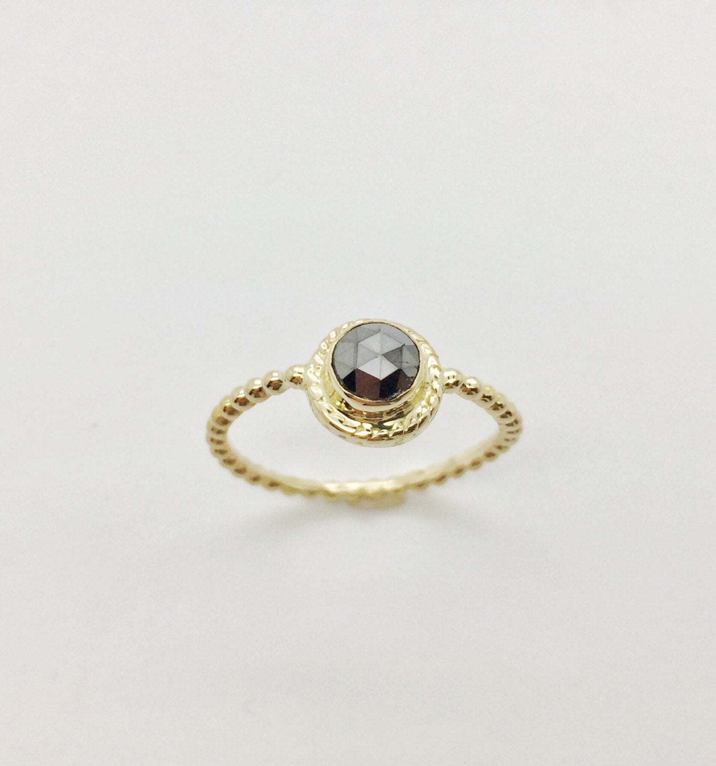 Black Diamond Ring in 14K Gold