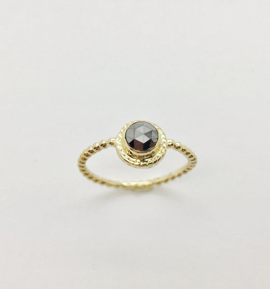Black Diamond Ring in 14K Gold