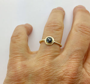 Black Diamond Ring in 14K Gold