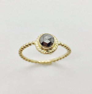 Black Diamond Ring in 14K Gold