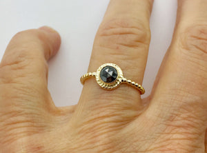 Black Diamond Ring in 14K Gold